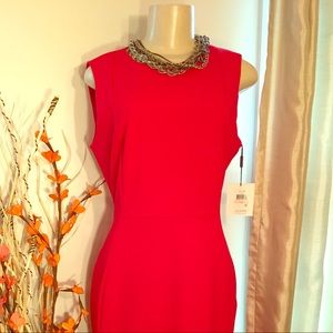 NWT- New Red figure flattering dress.